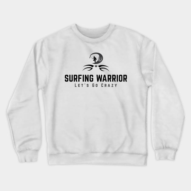 Surfing Warrior Skiing Crewneck Sweatshirt by Sharply